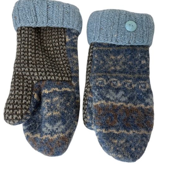 Handmade Mittens Upcycled Sweaters Recycled Wool or a Blend Fleece Lined OSFM - Picture 3 of 8